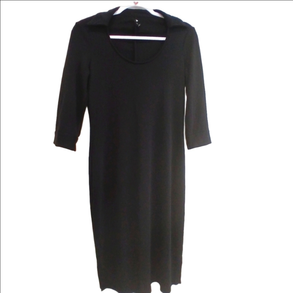 LAUNDRY BLK Jersey Knit Collared Bodycon Dress Sz 8 EUC - Picture 2 of 16